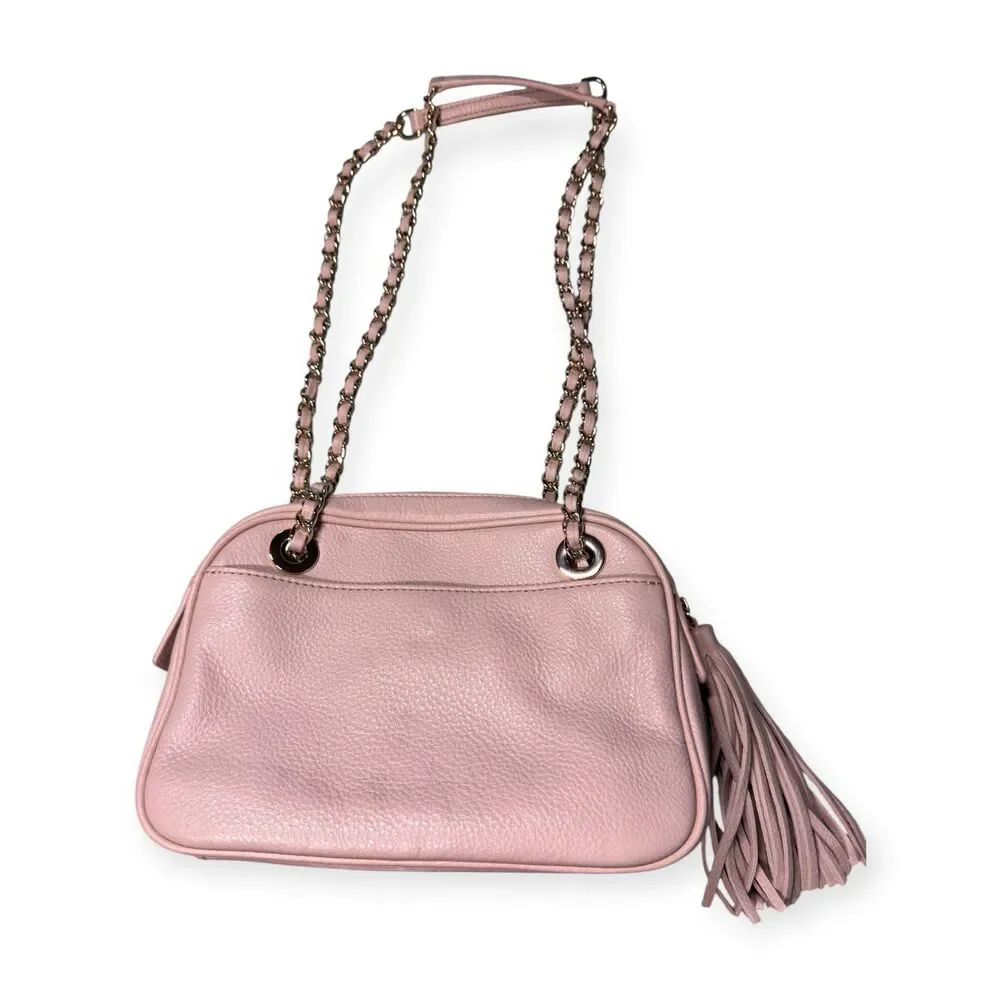 Tory Burch Tan Leather‎ Tassel Chain Shoulder Bag w/ Dust Bag Western Boho Chic